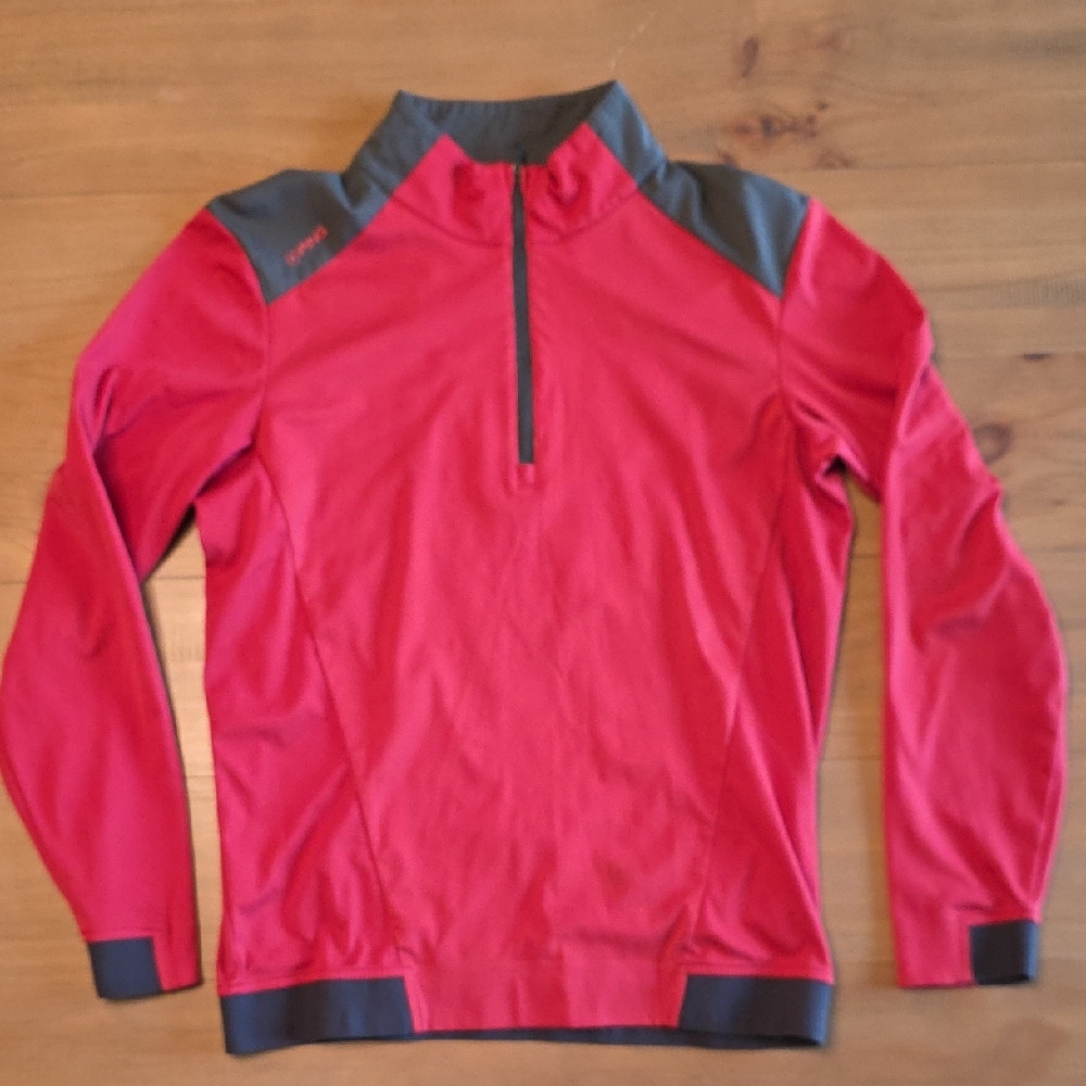 Ping Men's Red and Gray Half-Zip Performance Sweater